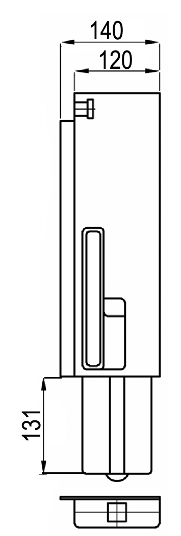 H = 805 mm
Tloušťka bočnice = 30 mm
120 x 44 mm
